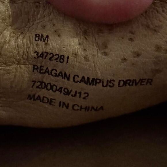 Frye Reagan Campus Driver Moccasins Women’s Size 8M Tan Leather Loafers Boat - Picture 6 of 8